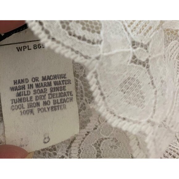 Vintage Alice Stuart Sheer Lace Blouse Ruffles & Long Sleeves Size 8 - Picture 4 of 11
